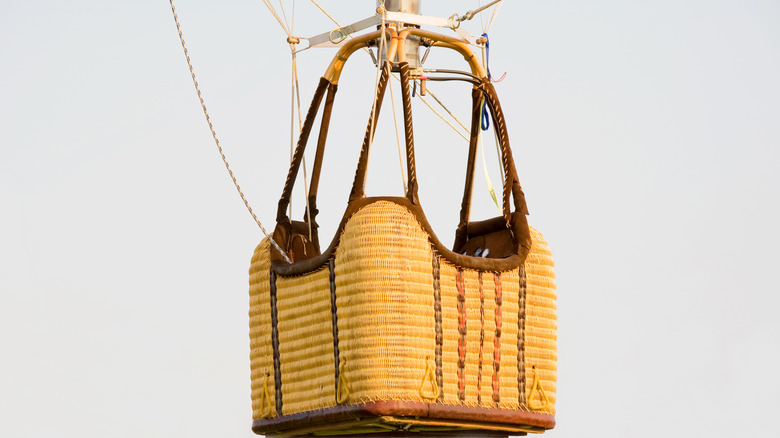 A hot-air balloon gondola