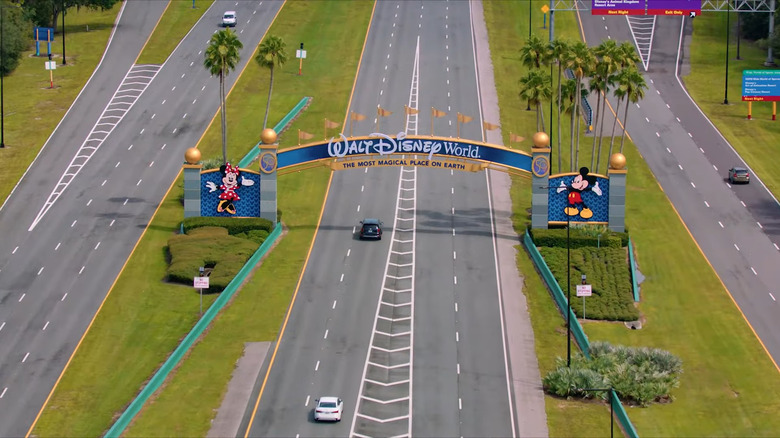 Walt Disney World entrance aerial view