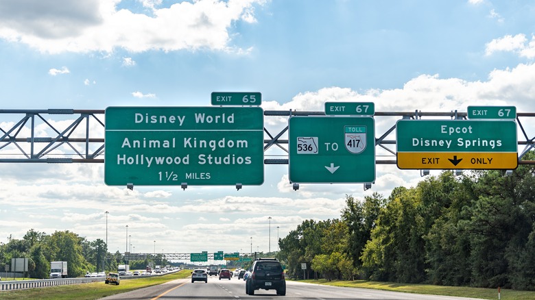 Walt Disney World exit road signs