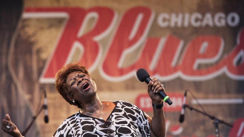 woman performing at Chicago Blues Festival 