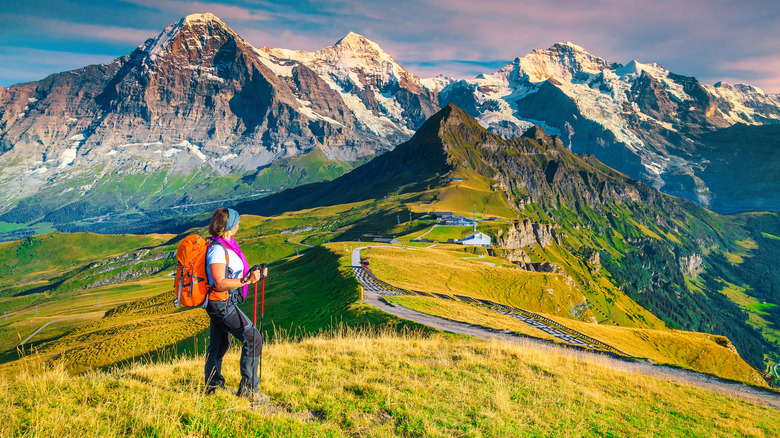 hiking through the Swiss Alps