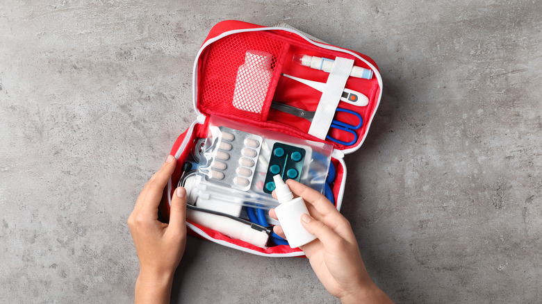 open travel first aid kit