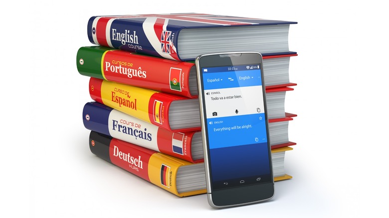 language books and phone