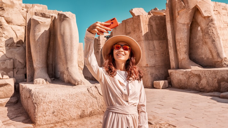 Woman takes a selfie in Luxor 