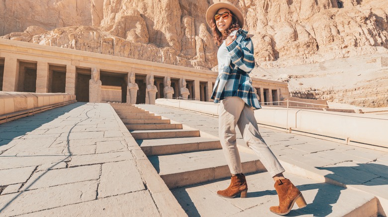 Female tourist explores Luxor