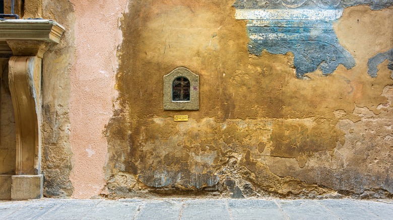 View of small wine window