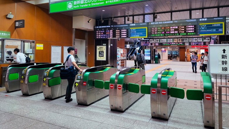 Train station gate in Japan