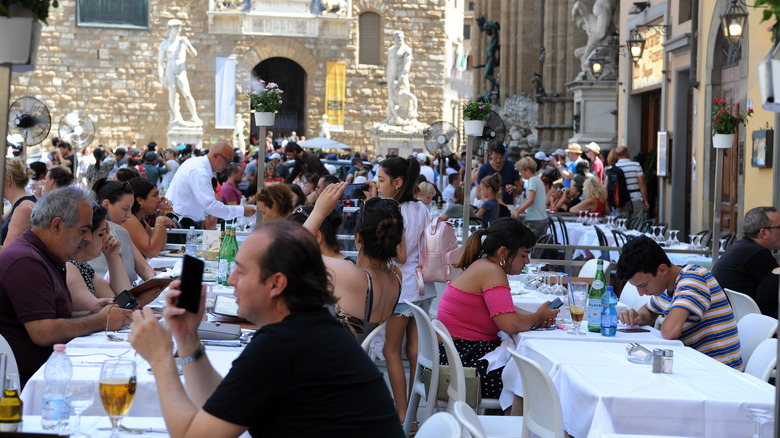 Outdoor restaurant, Florence Italy