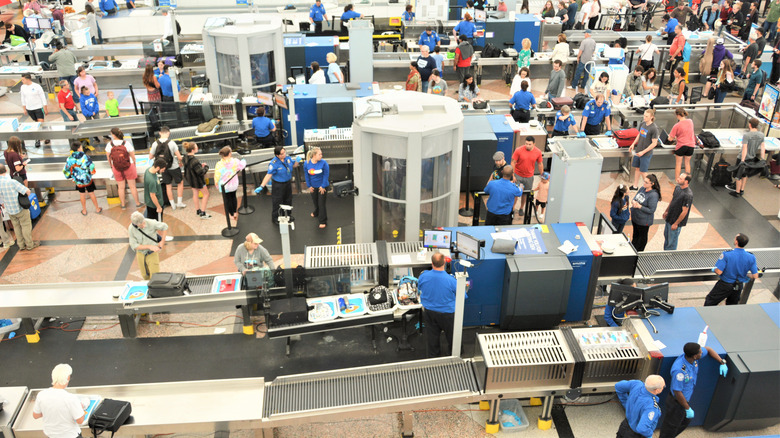 Overhead of TSA security lines