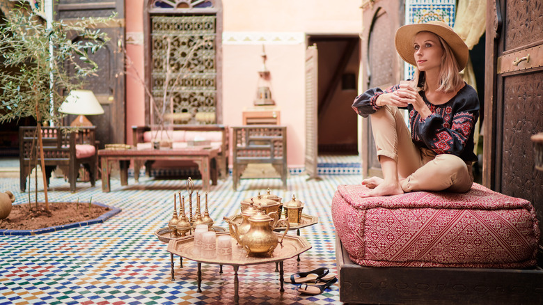 Female tourist in Morocco
