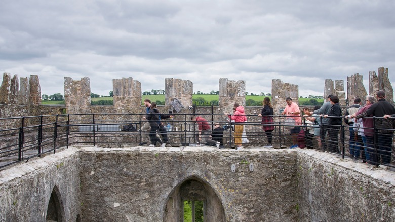 People in line at the Blarney Stone