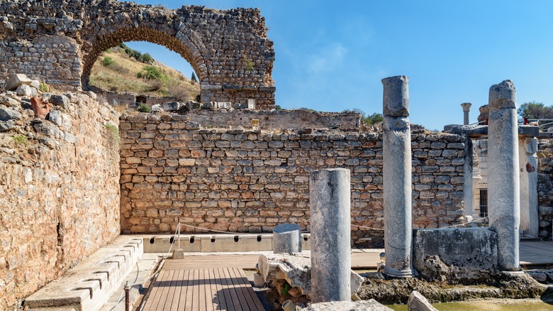 Ancient Greek toilet ruins