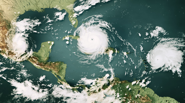 Satellite view of hurricane