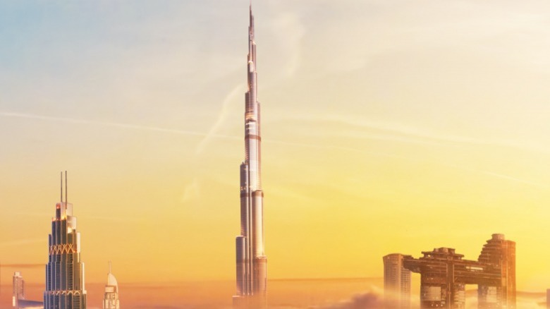 Dubai skyline with fog