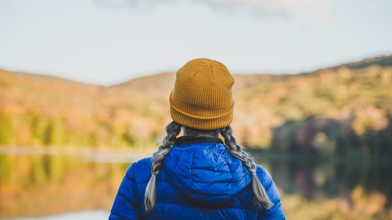 Woman in wilderness