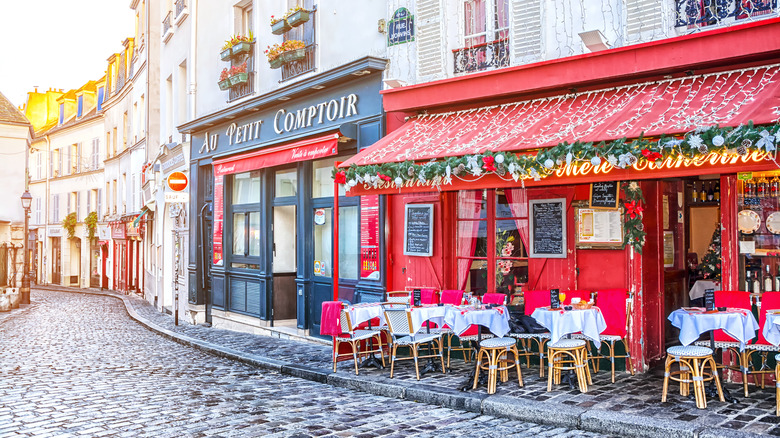 Holiday street in Montmartre