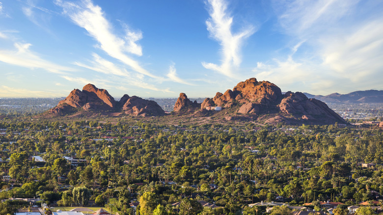 Sunny skies over Papago Park in Phoenix