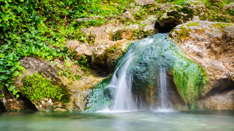 small waterfall in Hot Springs