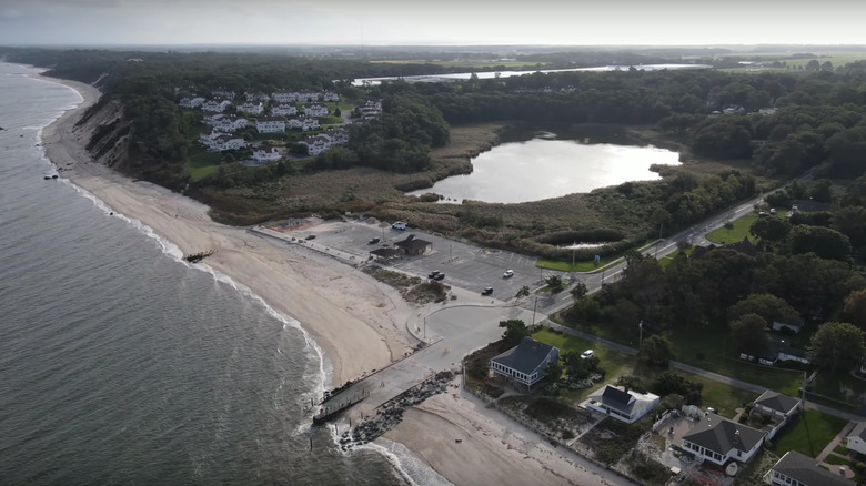 Iron Pier Beach aerial view