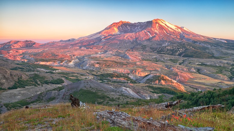 Mount St. Helens at sunset