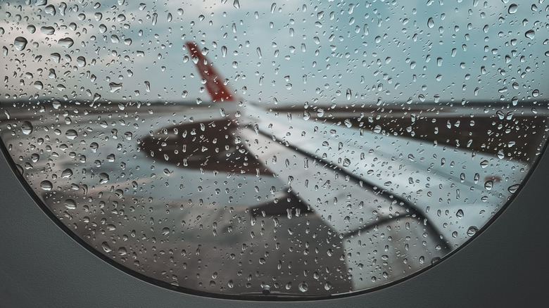 Raindrops On A Plane Window