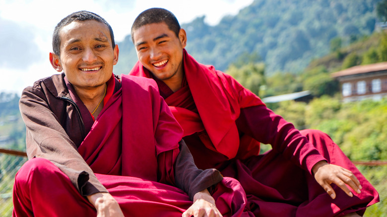 Happy Bhutanese in tradditional attire