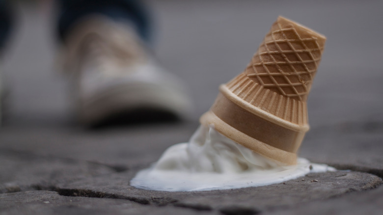 Spilled ice cream cone