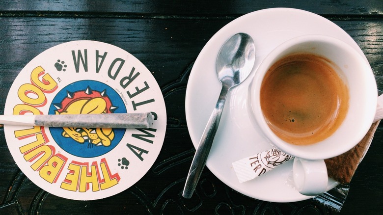 Coffee and joint on table