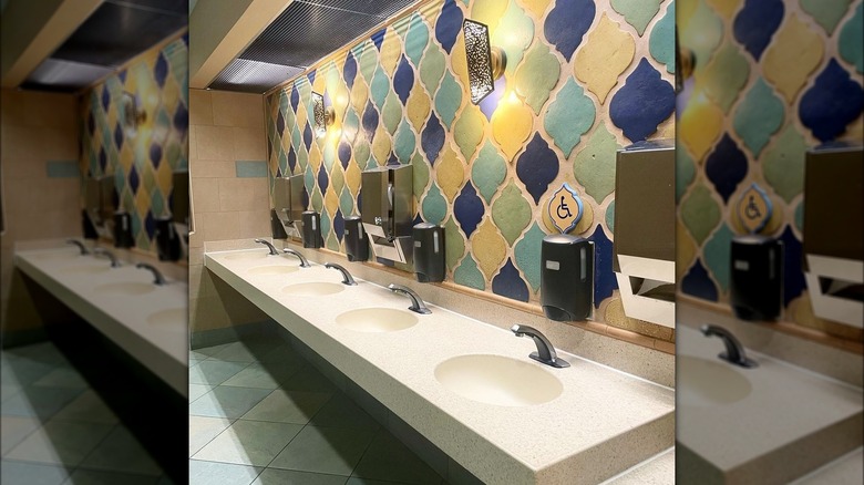 Disney World restroom showing no mirrors