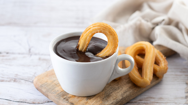 Rich, creamy hot chocolate and churros