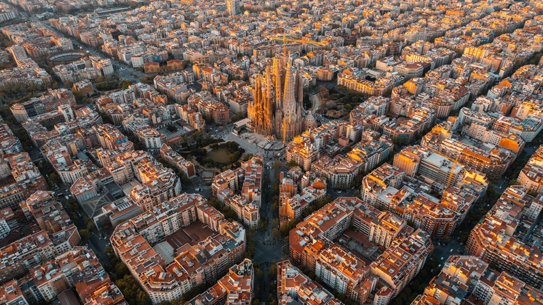 Eixample District aerial view