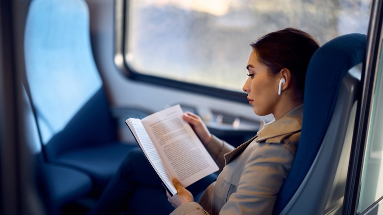 train passenger reading