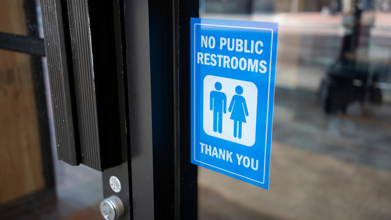 no public restrooms sign