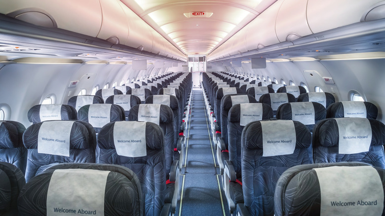 Empty plane cabin