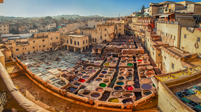 View of the tannery in Fes
