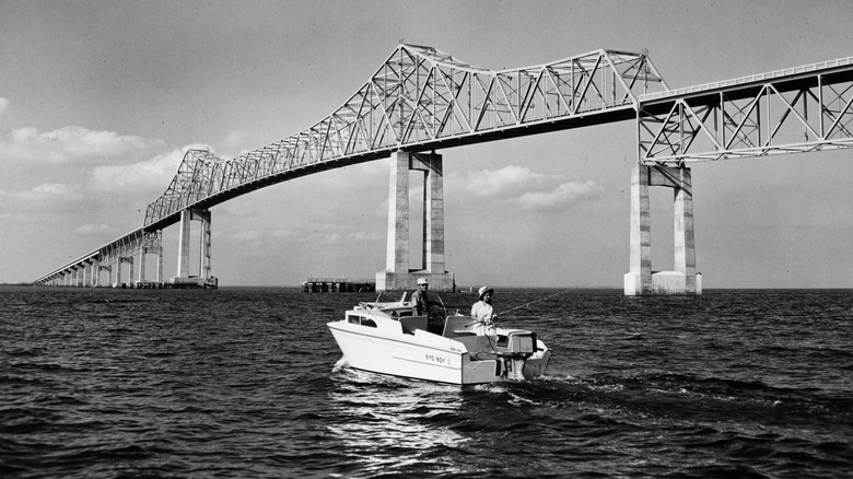 Old Skyway Tampa Bay boat
