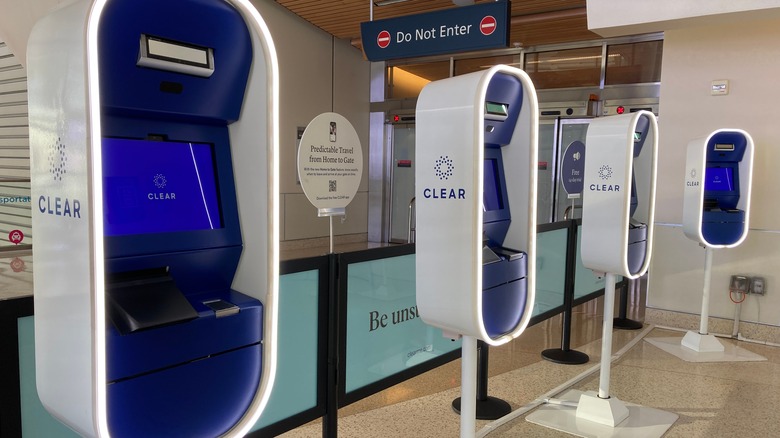 Clear machine kiosks in airport