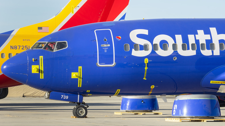 Southwest Airlines Boeing 737 parked