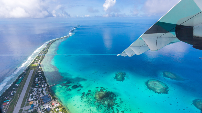 Tuvalu airplane view