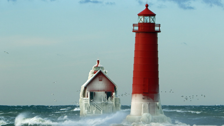 Lighthouse on ice