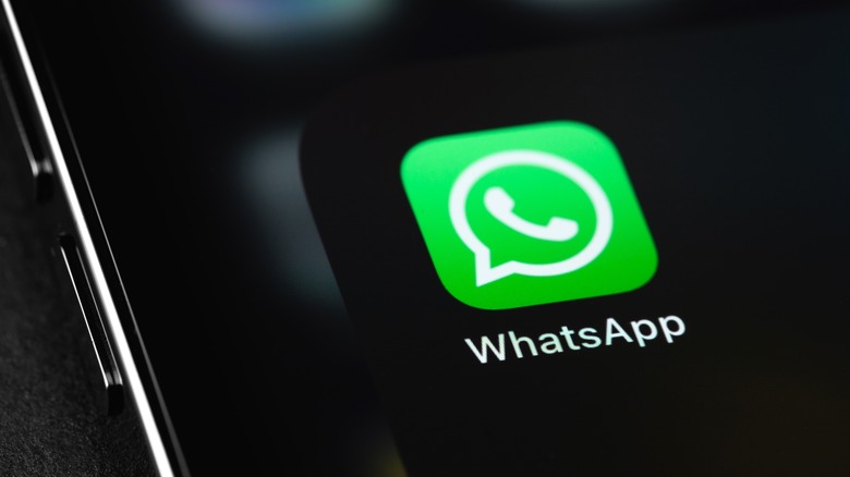 Smartphone displaying WhatsApp icon