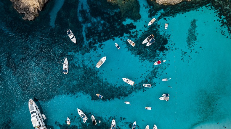 Aerial view of island in Malta