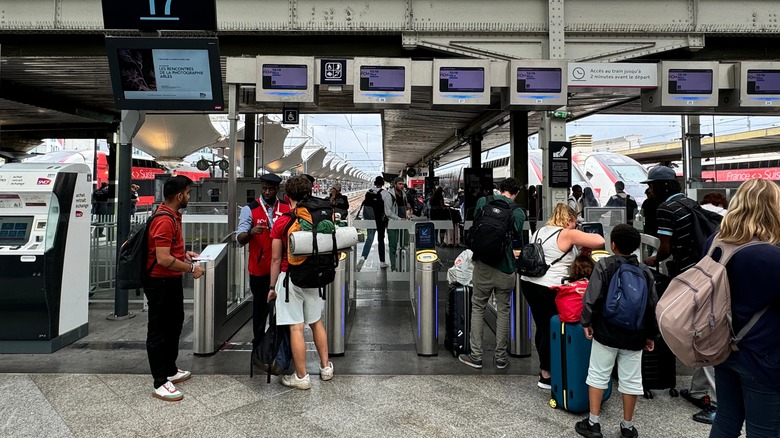 Turnstiles at Paris train station