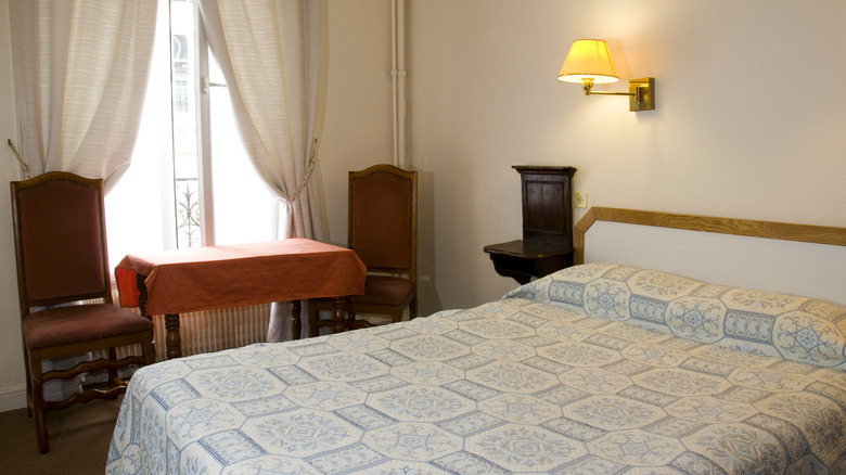 Vintage furnishings inside Parisian hotel