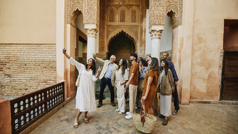 travelers take selfie in Morocco