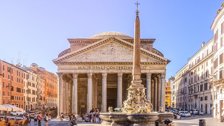 People gathered at the Pantheon 