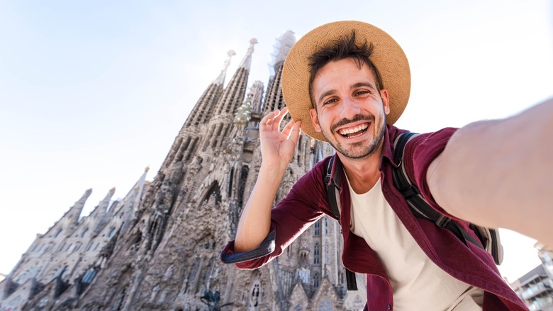 selfie at the Sagrada Familia