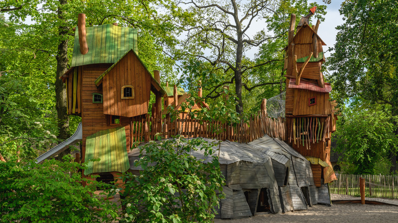 Wooden house style playground