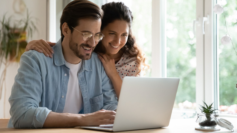 couple using a computer