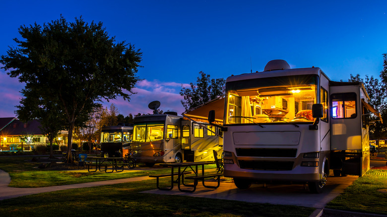 campground at nightfall